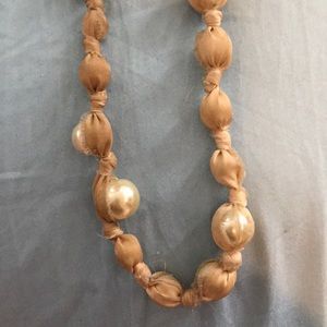 Jcrew ribbon and pearl necklace